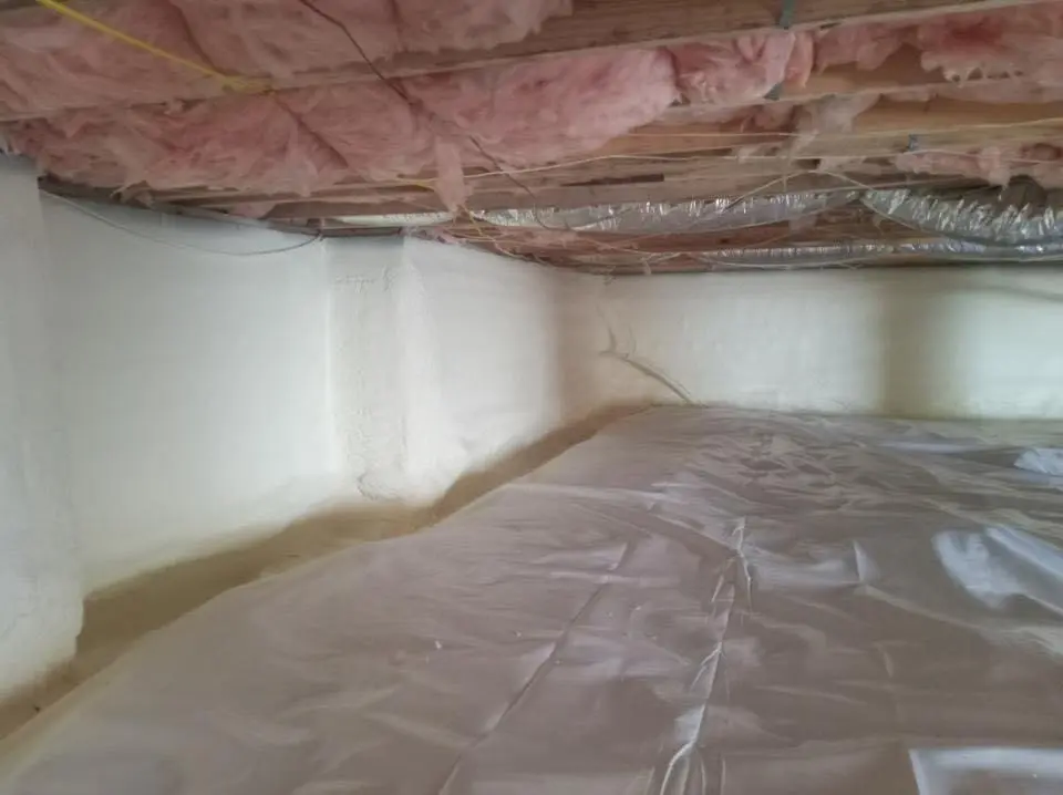 Crawl space encapsulation with closed-cell spray foam for Metal Roof Coating in Cicero
